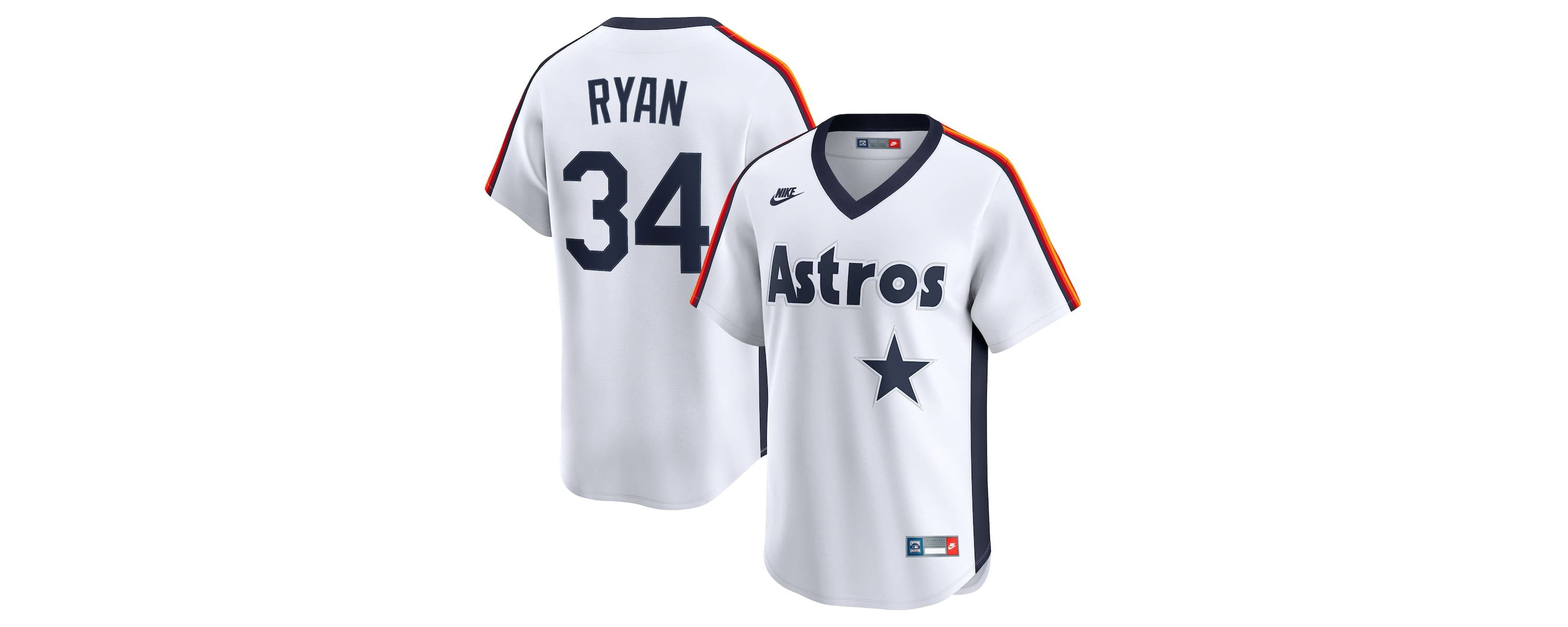 MLB Nike Nolan Ryan Houston Astros Throwback Cooperstown Collection Limited Jersey