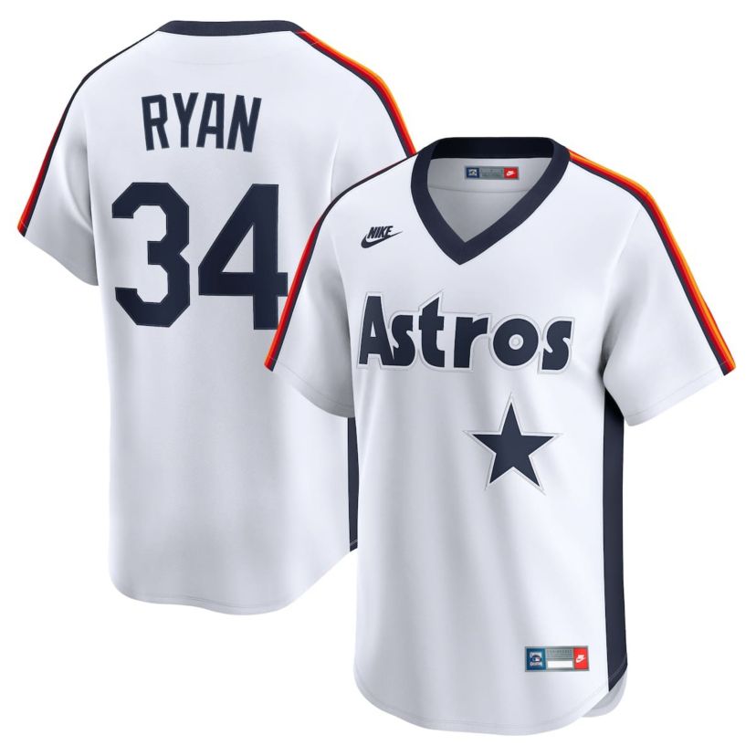 MLB Nike Nolan Ryan Houston Astros Throwback Cooperstown Collection Limited Jersey