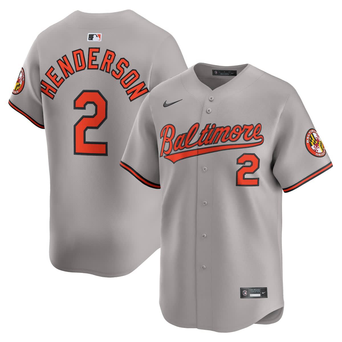 MLB Nike Gunnar Henderson Baltimore Orioles Road Limited Player Jersey