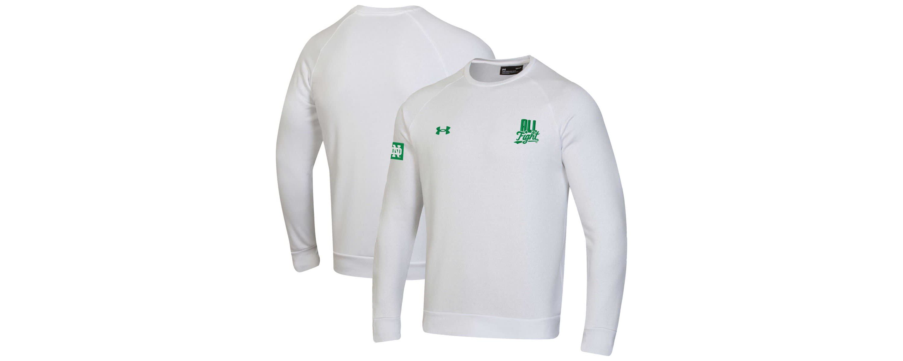 NCAA Under Armour Notre Dame Fighting Irish 2024 Irish Wear All Fight Rival Fleece Pullover Sweatshirt
