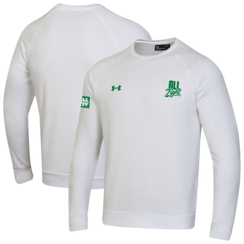 NCAA Under Armour Notre Dame Fighting Irish 2024 Irish Wear All Fight Rival Fleece Pullover Sweatshirt