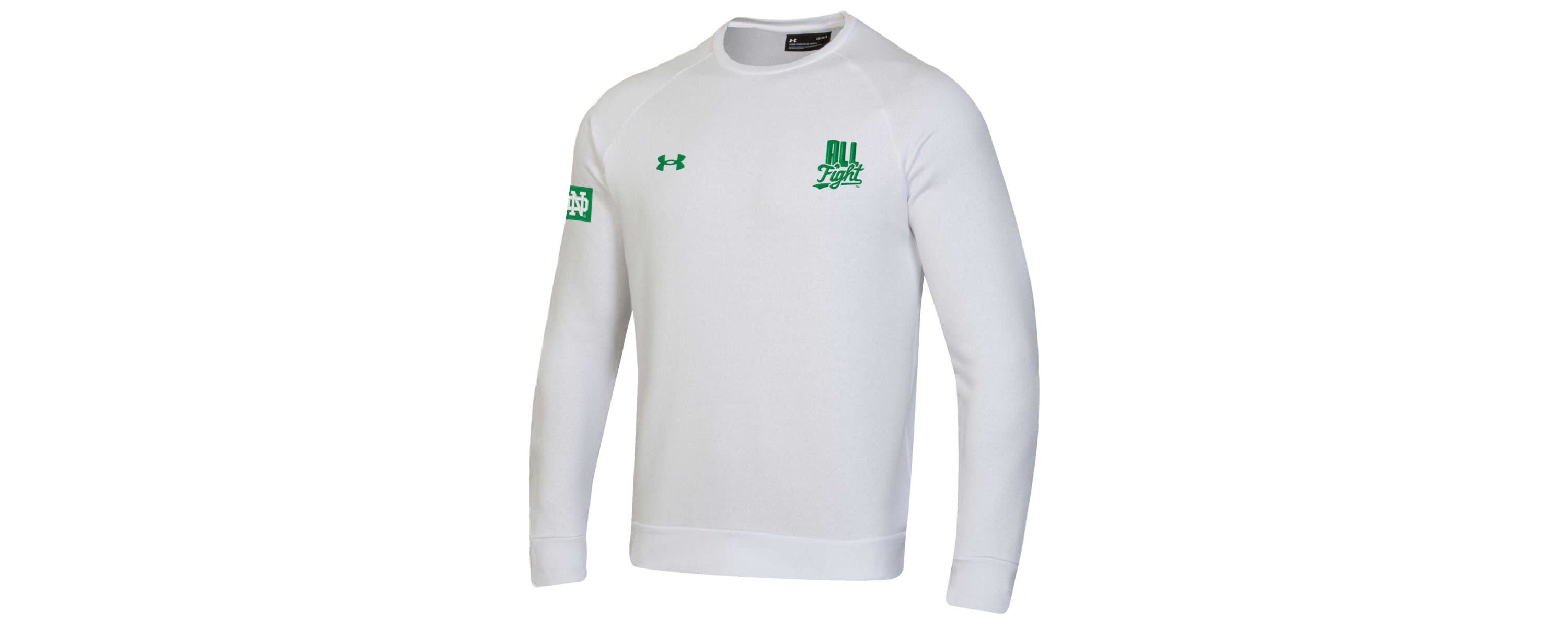 NCAA Under Armour Notre Dame Fighting Irish 2024 Irish Wear All Fight Rival Fleece Pullover Sweatshirt