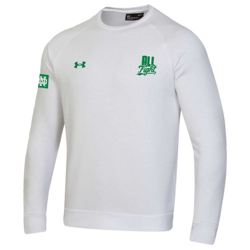 NCAA Under Armour Notre Dame Fighting Irish 2024 Irish Wear All Fight Rival Fleece Pullover Sweatshirt
