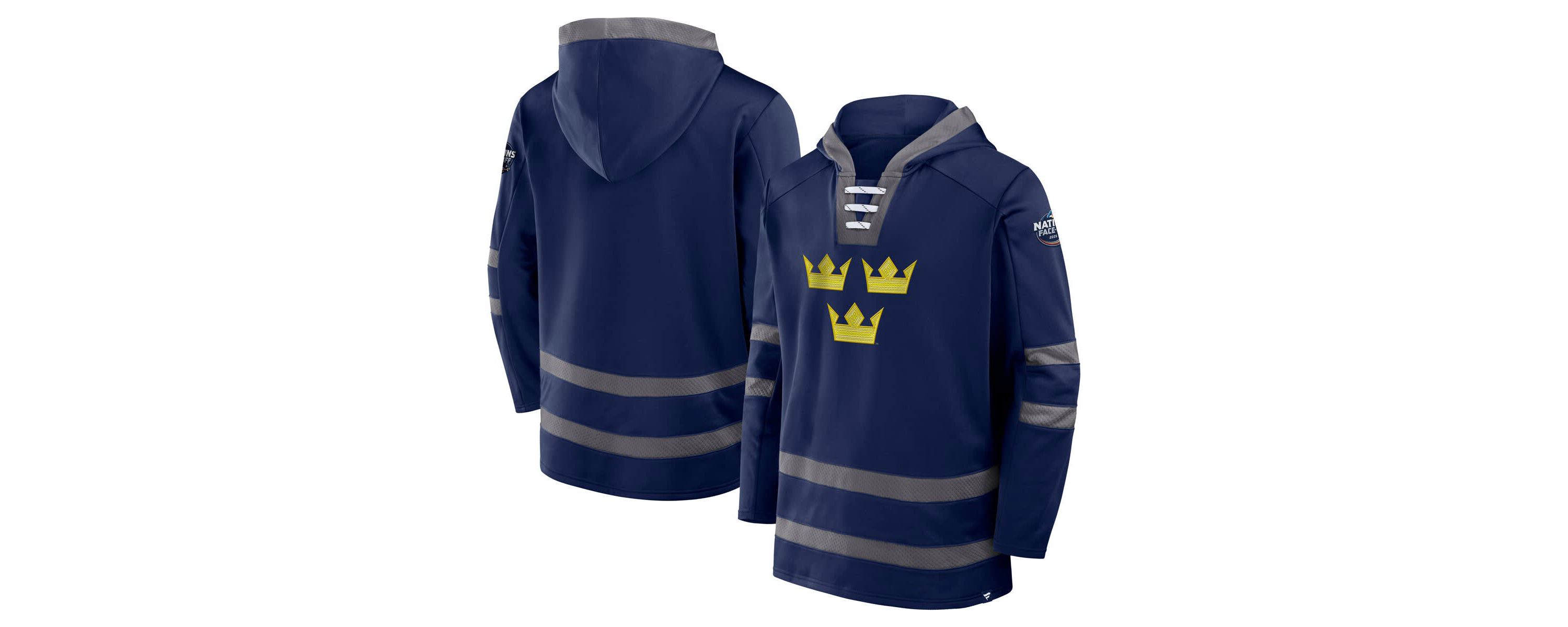 NHL 4 Nations Face-Off Fanatics Athletic Sweden 2025 4 Nations Face-Off Inside Line Pullover Hoodie