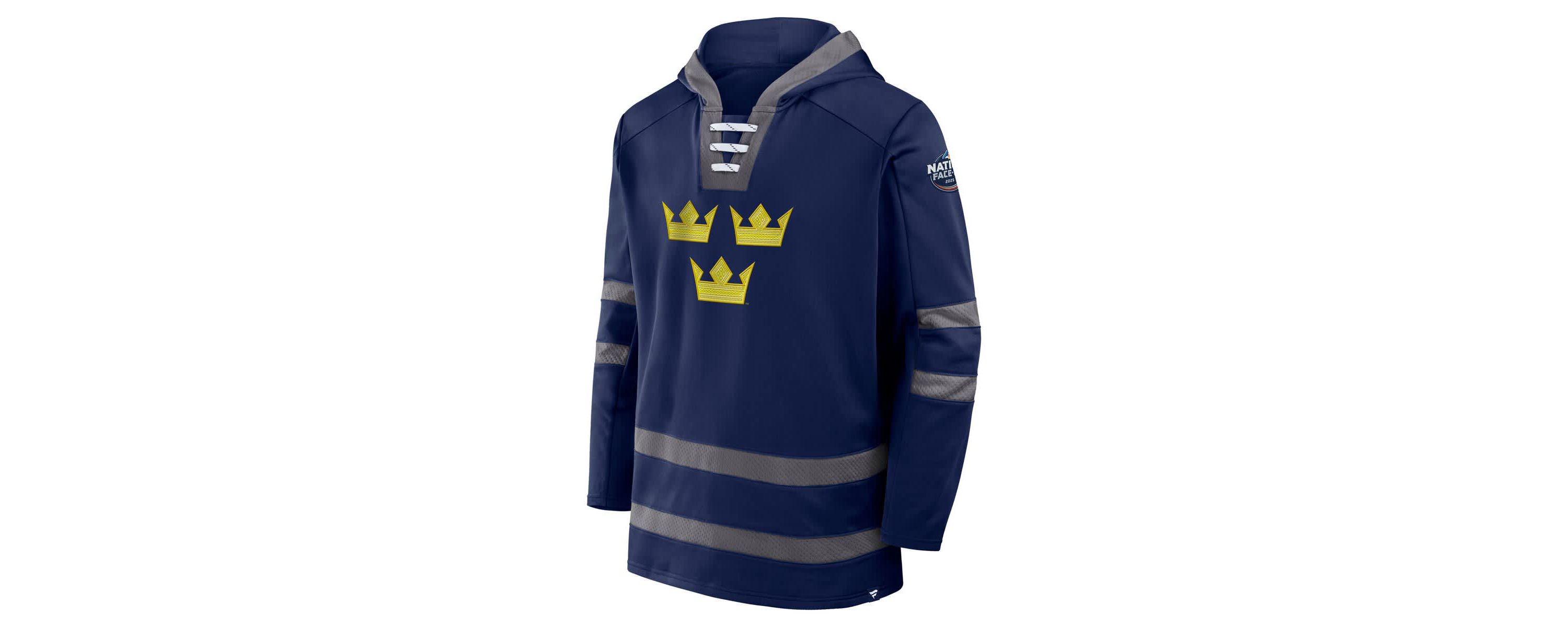 NHL 4 Nations Face-Off Fanatics Athletic Sweden 2025 4 Nations Face-Off Inside Line Pullover Hoodie