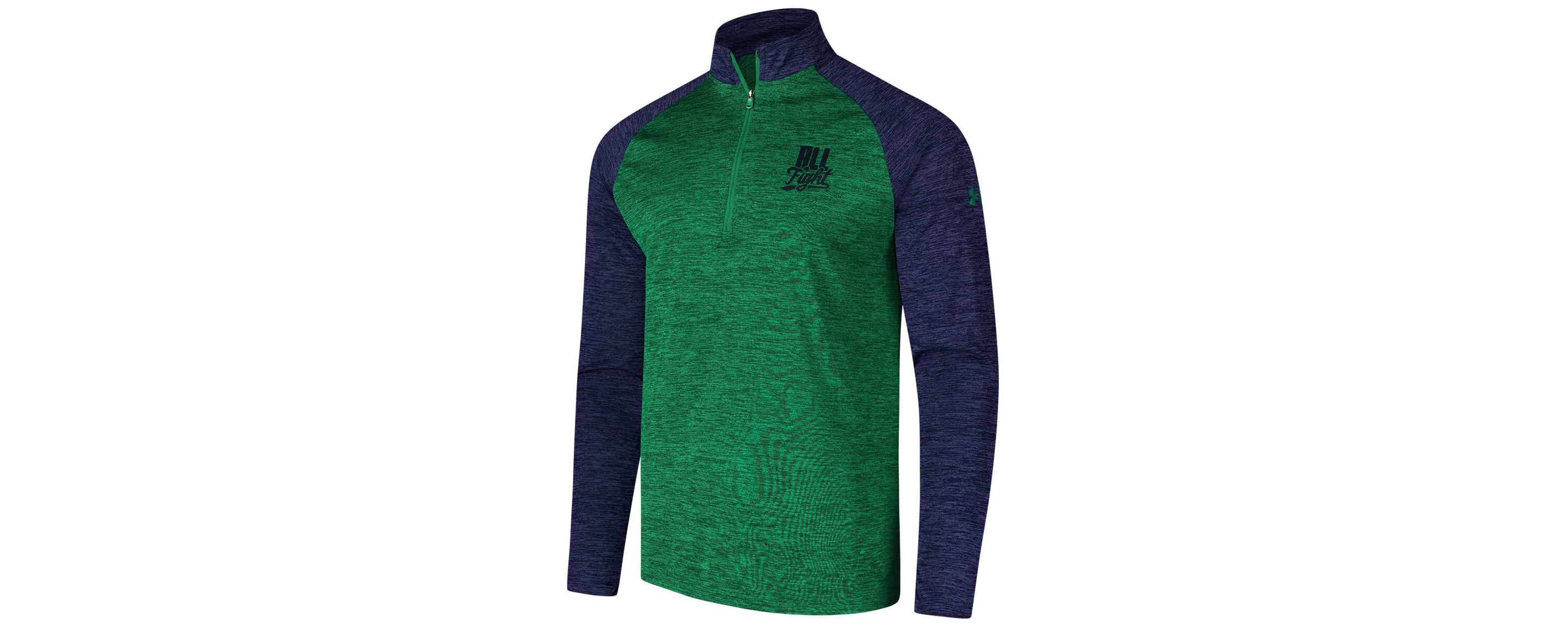 NCAA Under Armour Kelly Notre Dame Fighting Irish Tech Wear Quarter-Zip Top