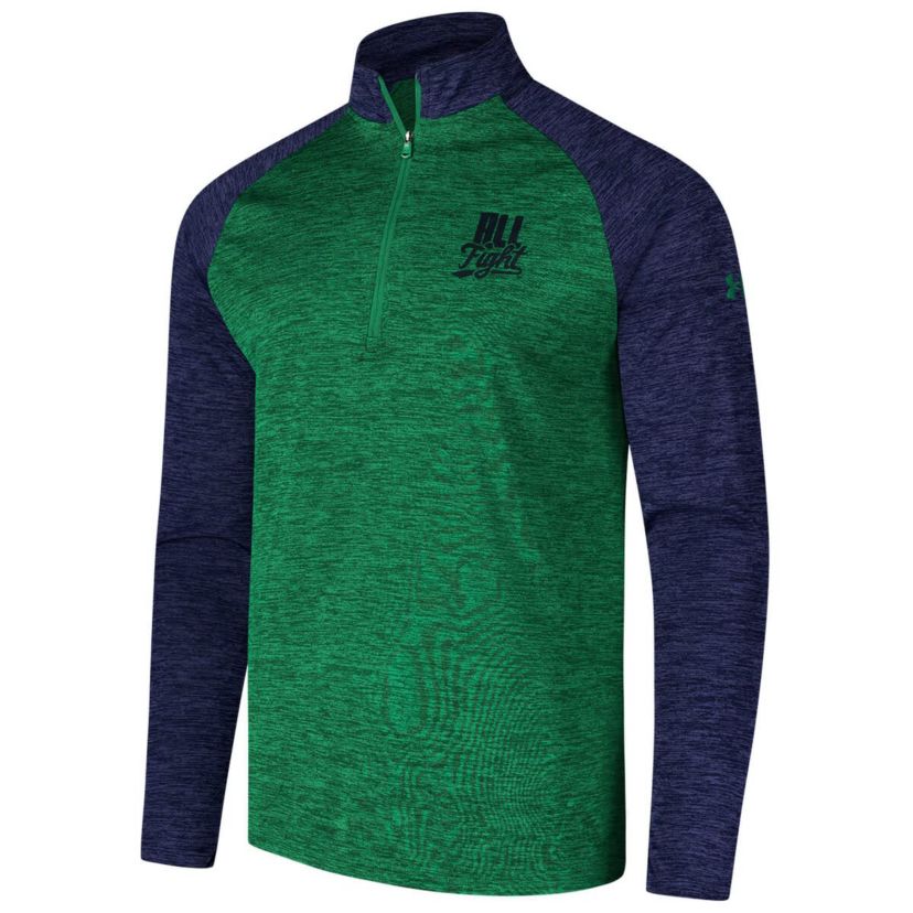 NCAA Under Armour Kelly Notre Dame Fighting Irish Tech Wear Quarter-Zip Top