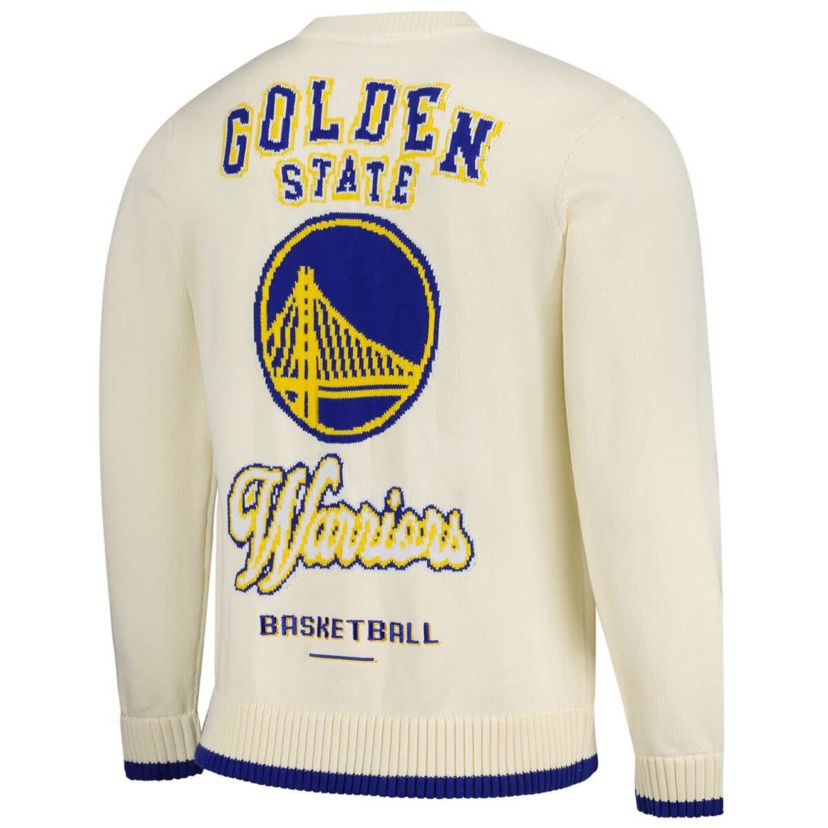 NBA Unisex Golden State Warriors Jacquard Knit Pullover Sweater