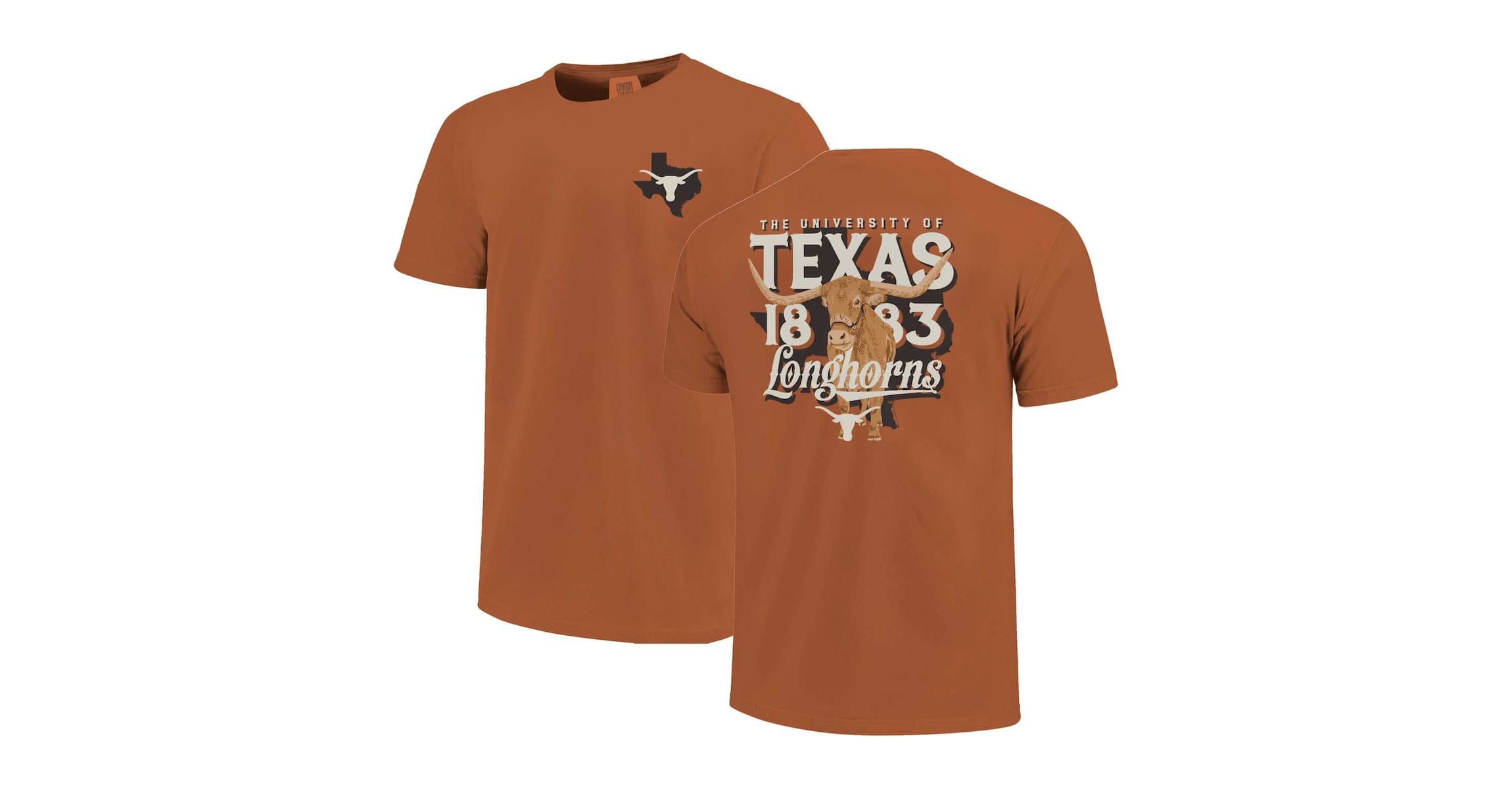 NCAA Unisex Burnt Texas Longhorns Bevo State Hyper Local T-Shirt