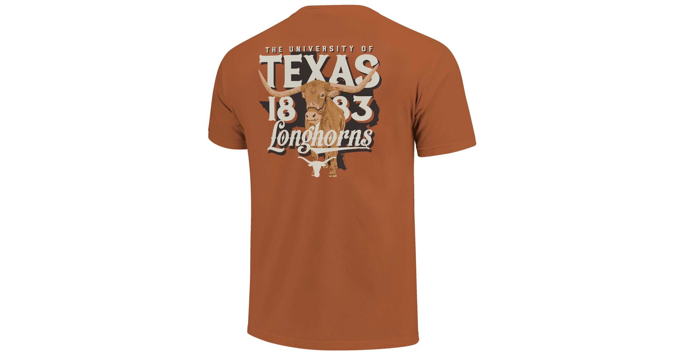 NCAA Unisex Burnt Texas Longhorns Bevo State Hyper Local T-Shirt