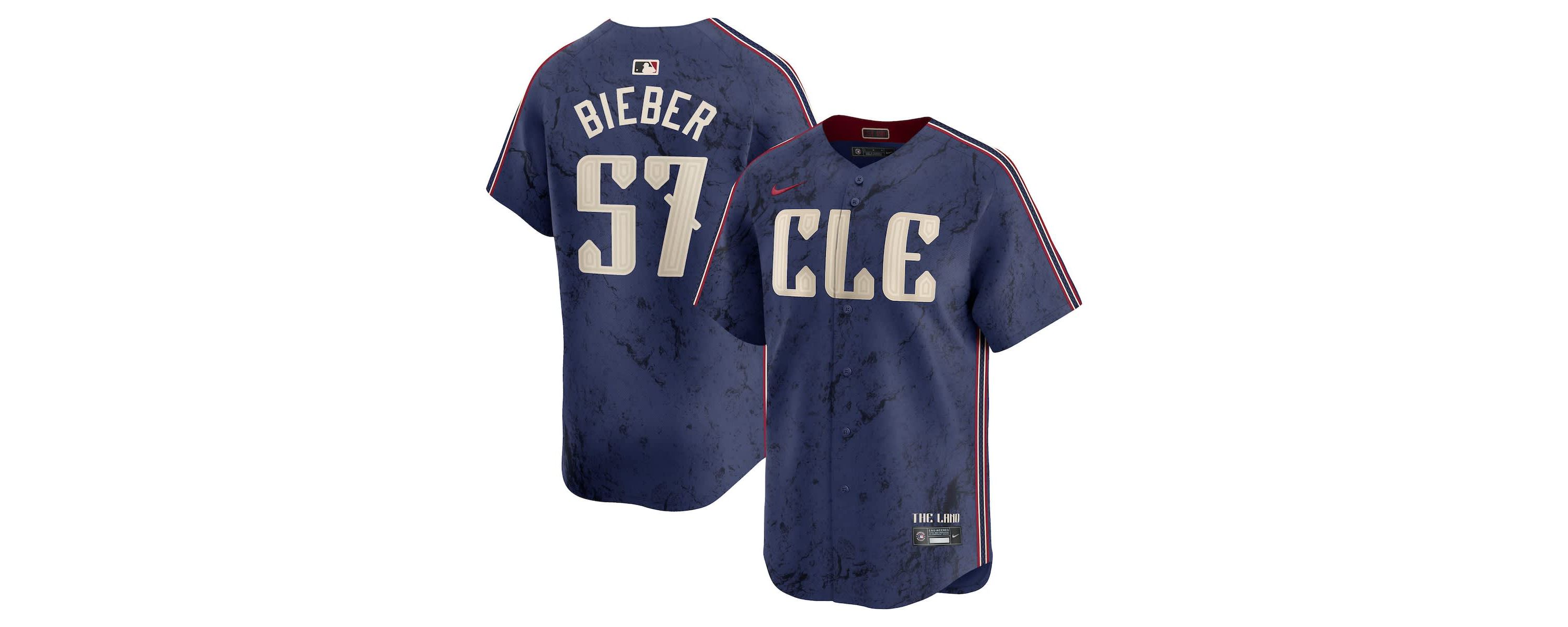 MLB Nike Shane Bieber Cleveland Guardians City Connect Limited Player Jersey