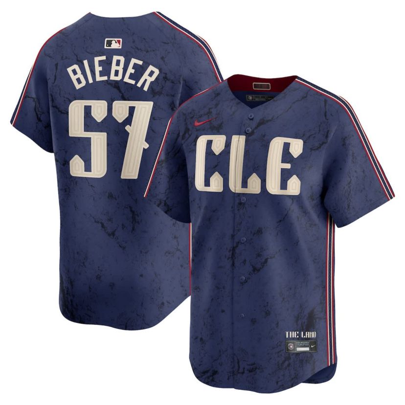 MLB Nike Shane Bieber Cleveland Guardians City Connect Limited Player Jersey