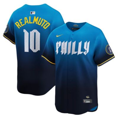 Men's MLB Nike J.T. Realmuto Philadelphia Phillies City Connect Limited Jersey, Navy Blue, XL