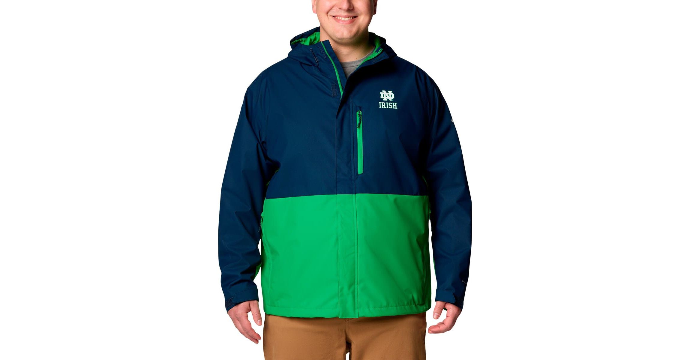 NCAA Notre Dame Fighting Irish Big & Tall Field Bound Omni-Tech™ Full-Zip Jacket