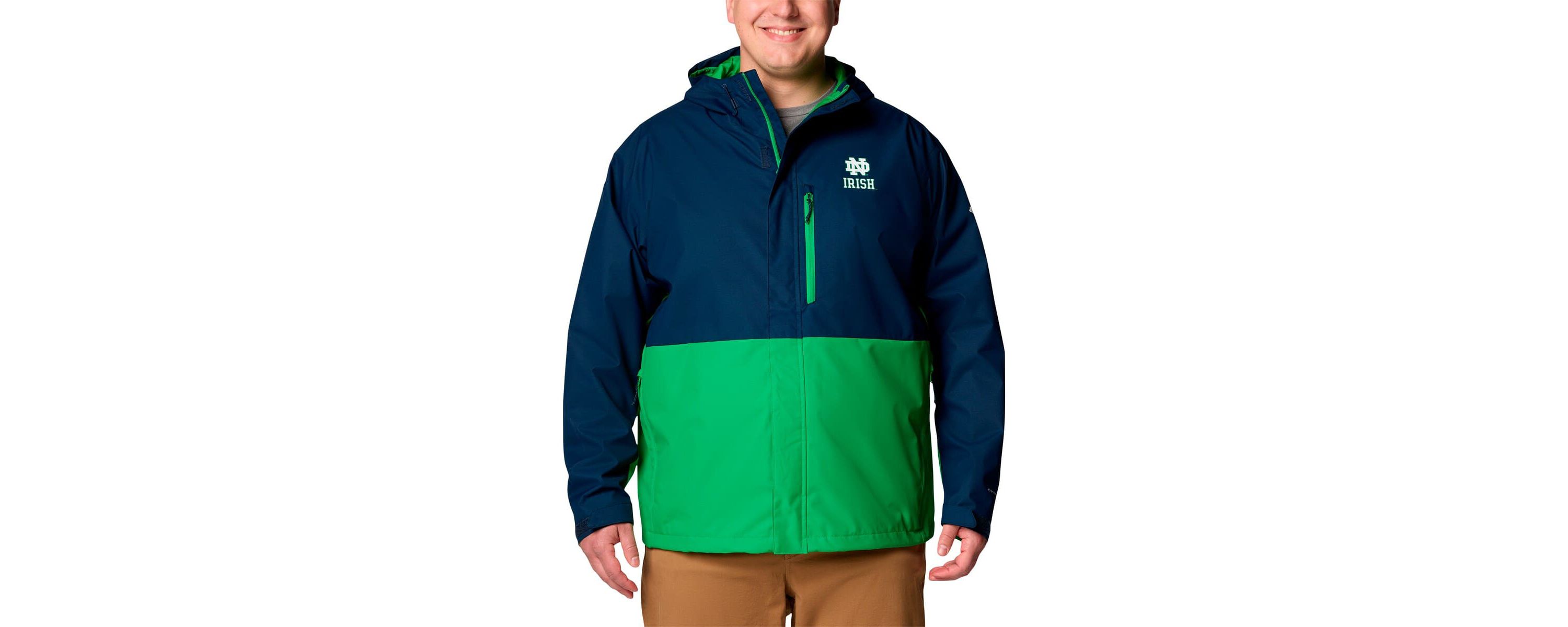 NCAA Notre Dame Fighting Irish Big & Tall Field Bound Omni-Tech™ Full-Zip Jacket