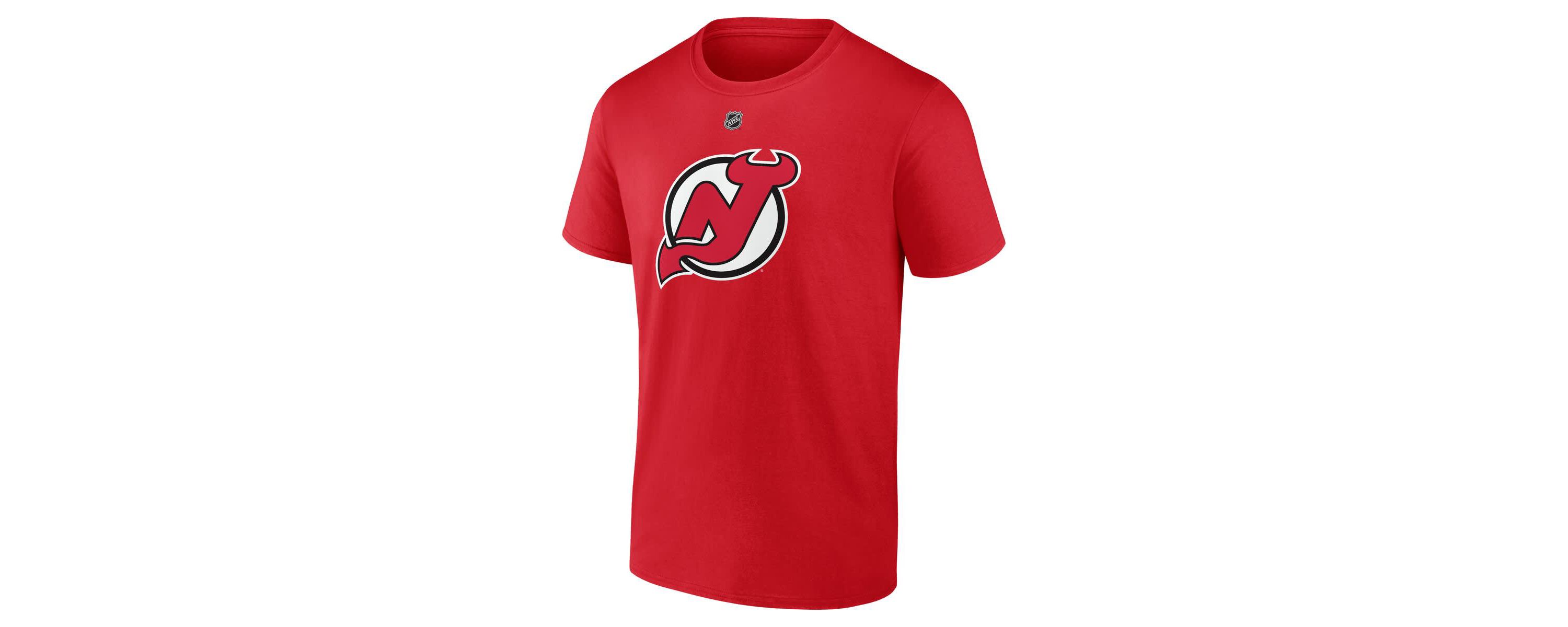 NHL Fanatics Jacob Markstrom New Jersey Devils Authentic Stack Name & Number T-Shirt