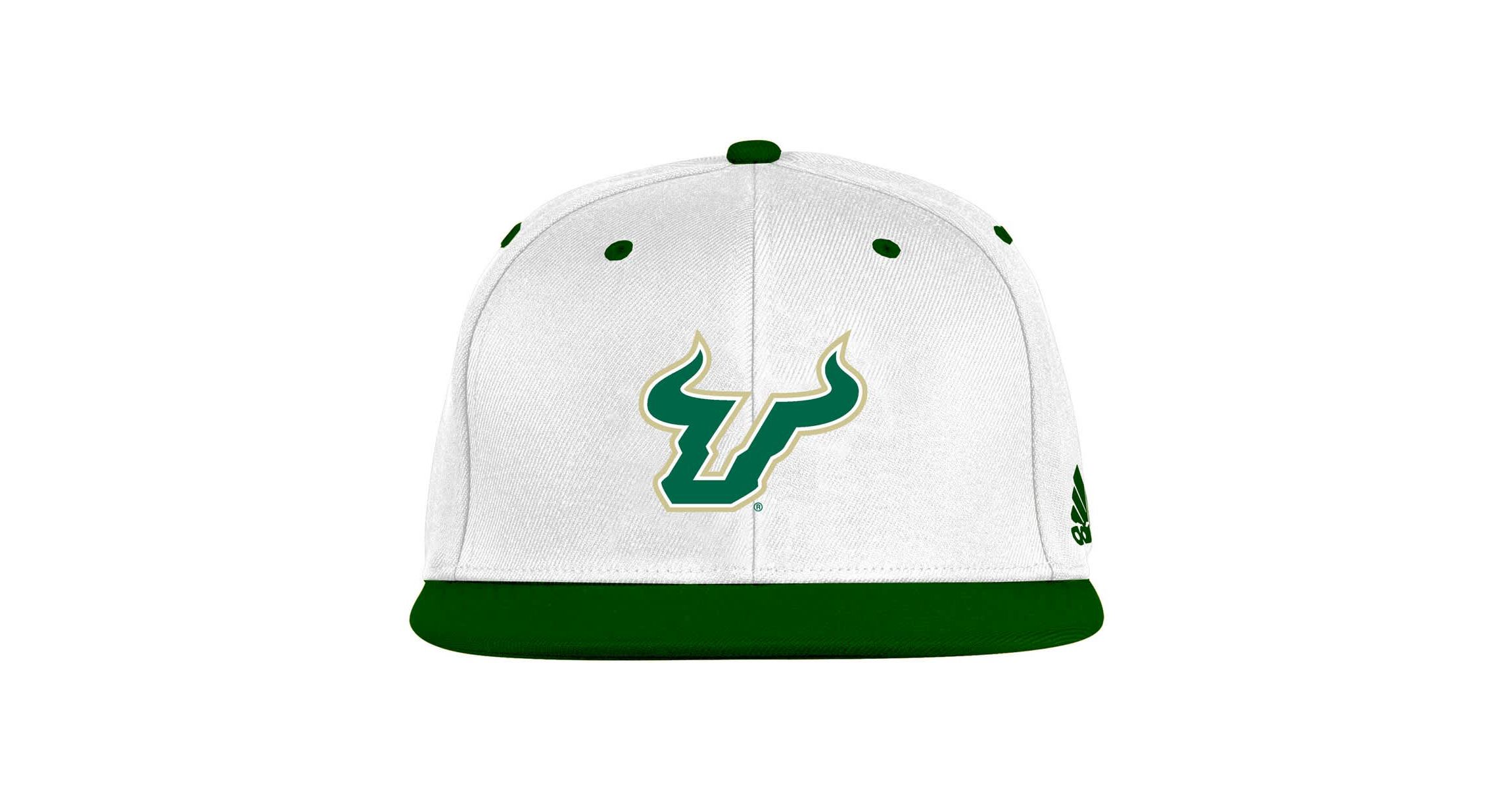 NCAA White/Green South Florida Bulls On-Field Fitted Hat
