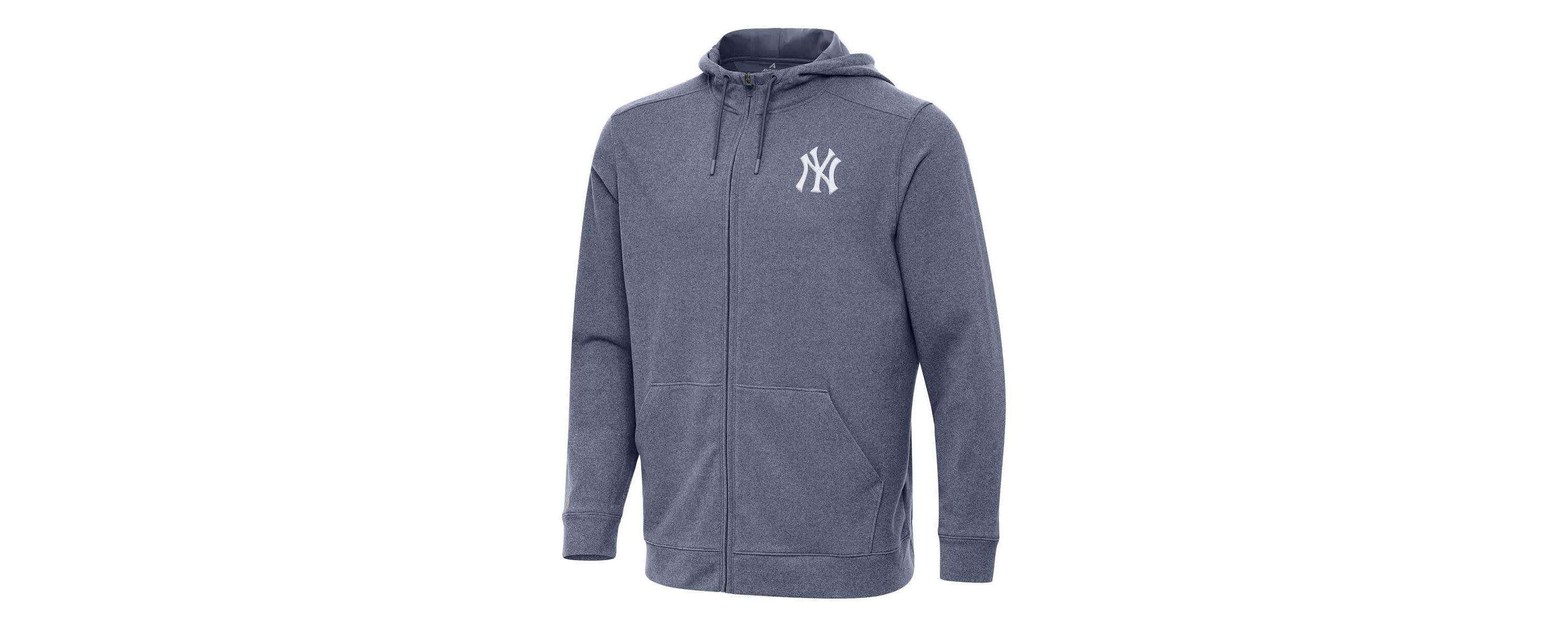 MLB Heather New York Yankees Effortless Full-Zip Hooded Jacket