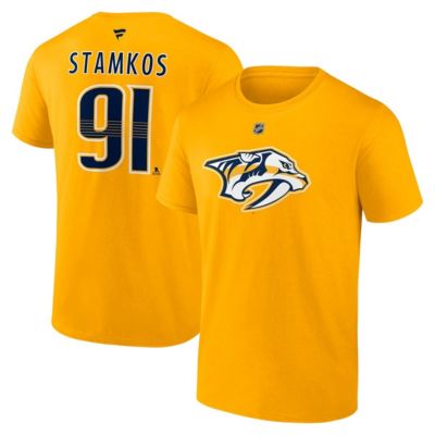 Men's NHL Fanatics Steven Stamkos Nashville Predators Authentic Stack Name & Number T-Shirt -  3204155201994515