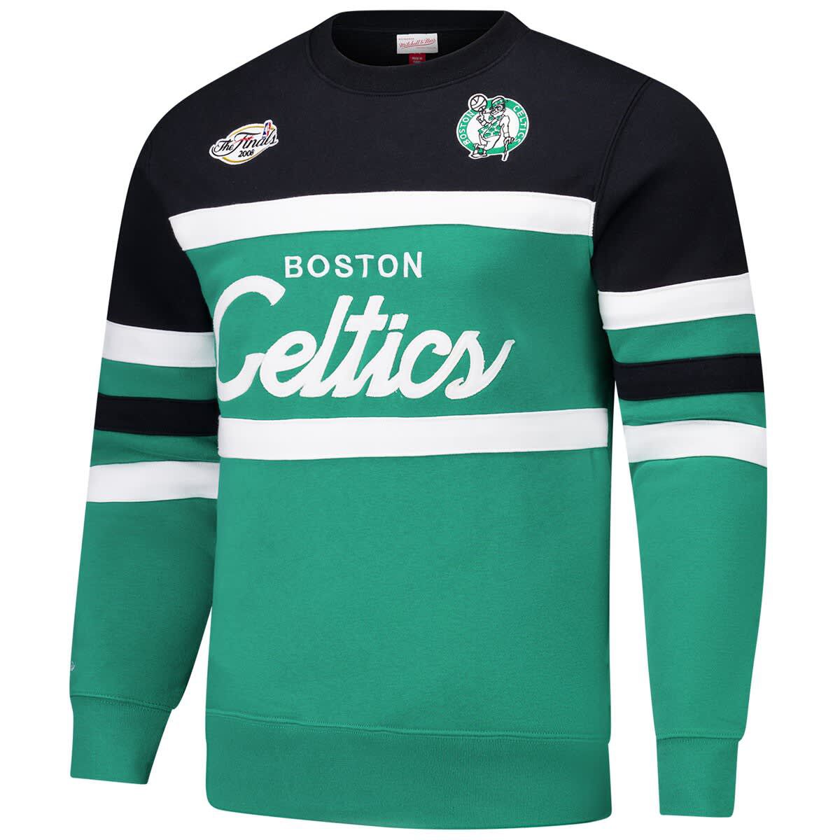 NBA Kelly Boston Celtics Hardwood Classics Vintage Logo Head Coach Pullover Sweatshirt