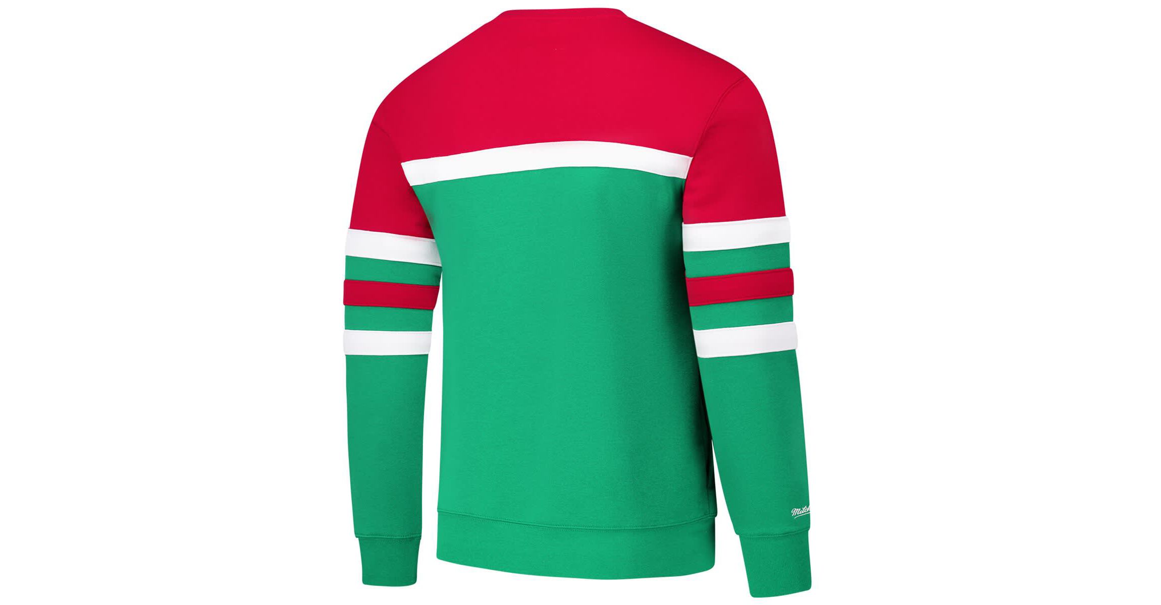 NBA Green/Red Milwaukee Bucks Hardwood Classics Vintage Logo Head Coach Pullover Sweatshirt