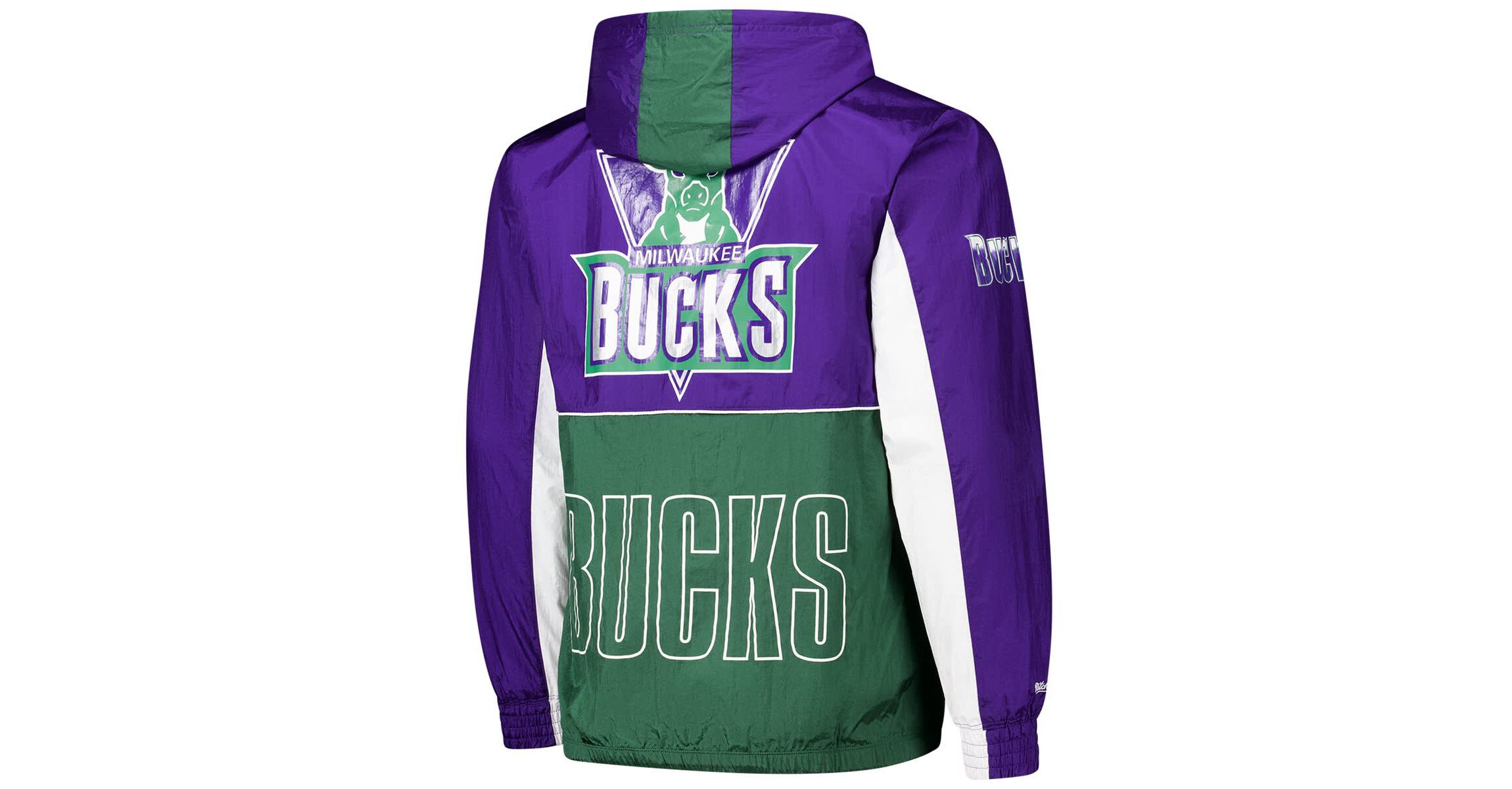 NBA Green/Purple Milwaukee Bucks Hardwood Classics Big Shot Premium Full-Zip Windbreaker Jacket