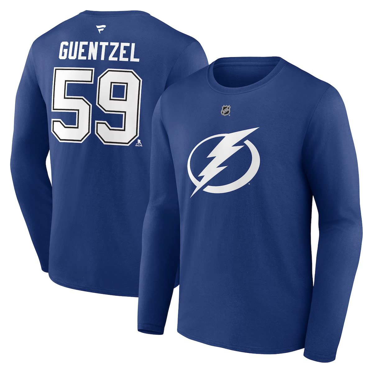 NHL Fanatics Jake Guentzel Tampa Bay Lightning Authentic Stack Name & Number Long Sleeve T-Shirt