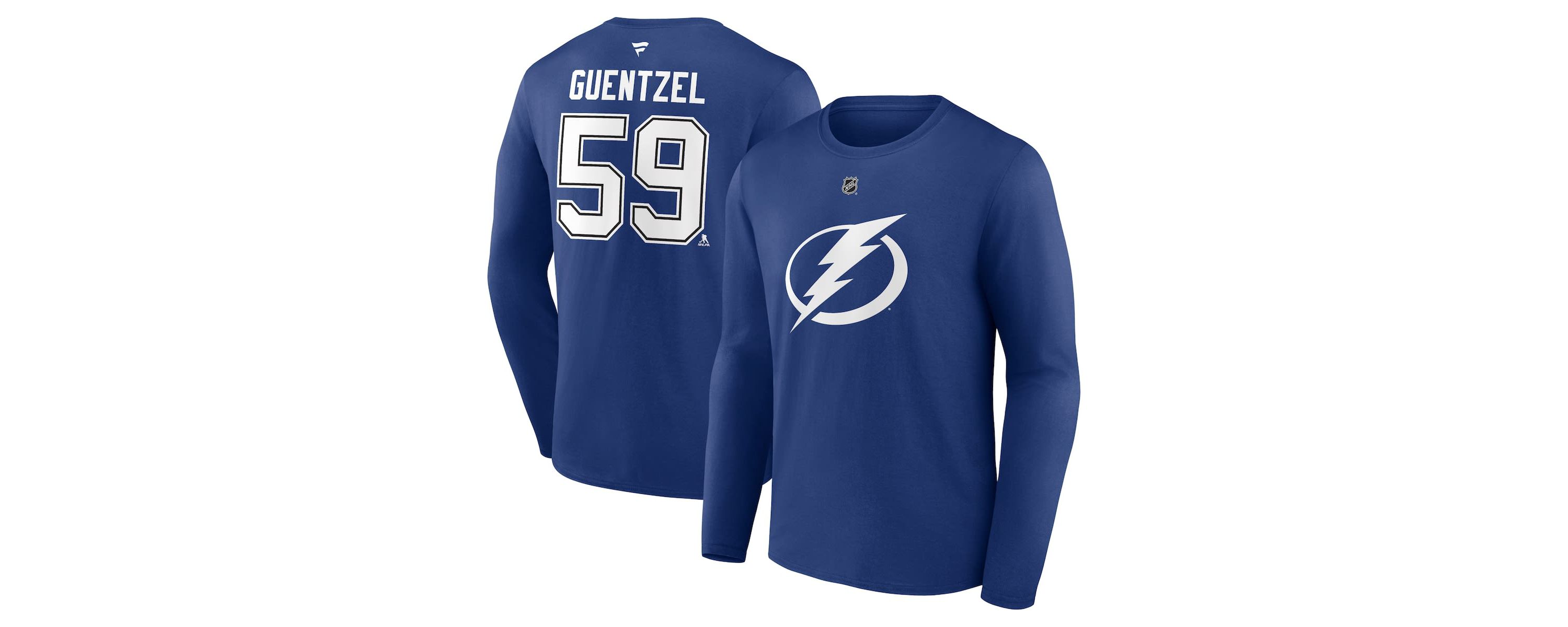 NHL Fanatics Jake Guentzel Tampa Bay Lightning Authentic Stack Name & Number Long Sleeve T-Shirt