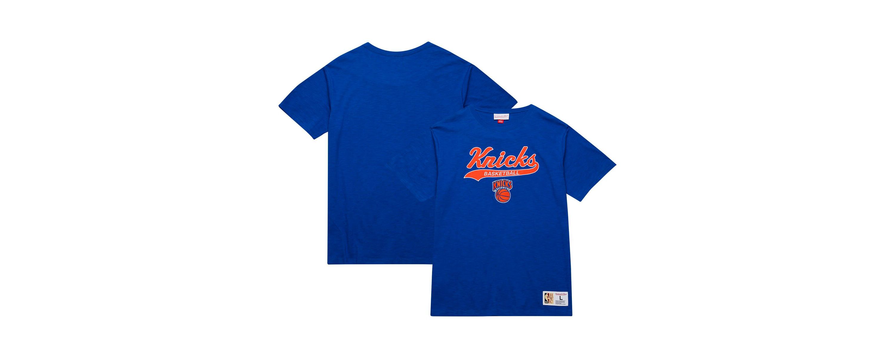 NBA New York Knicks Hardwood Classics Felt Applique Slub T-Shirt