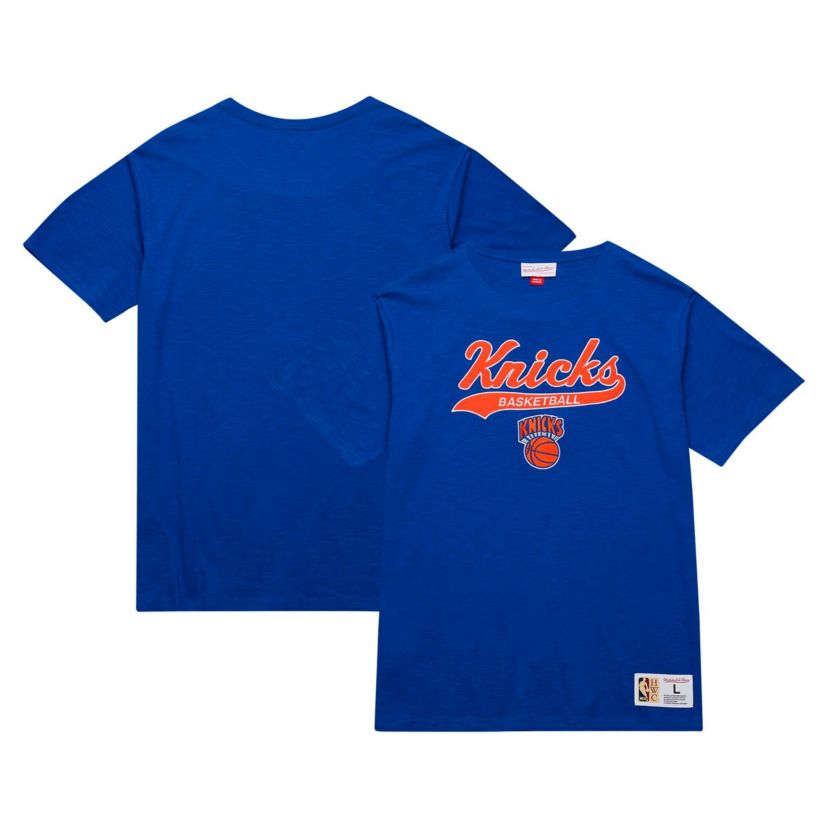 NBA New York Knicks Hardwood Classics Felt Applique Slub T-Shirt