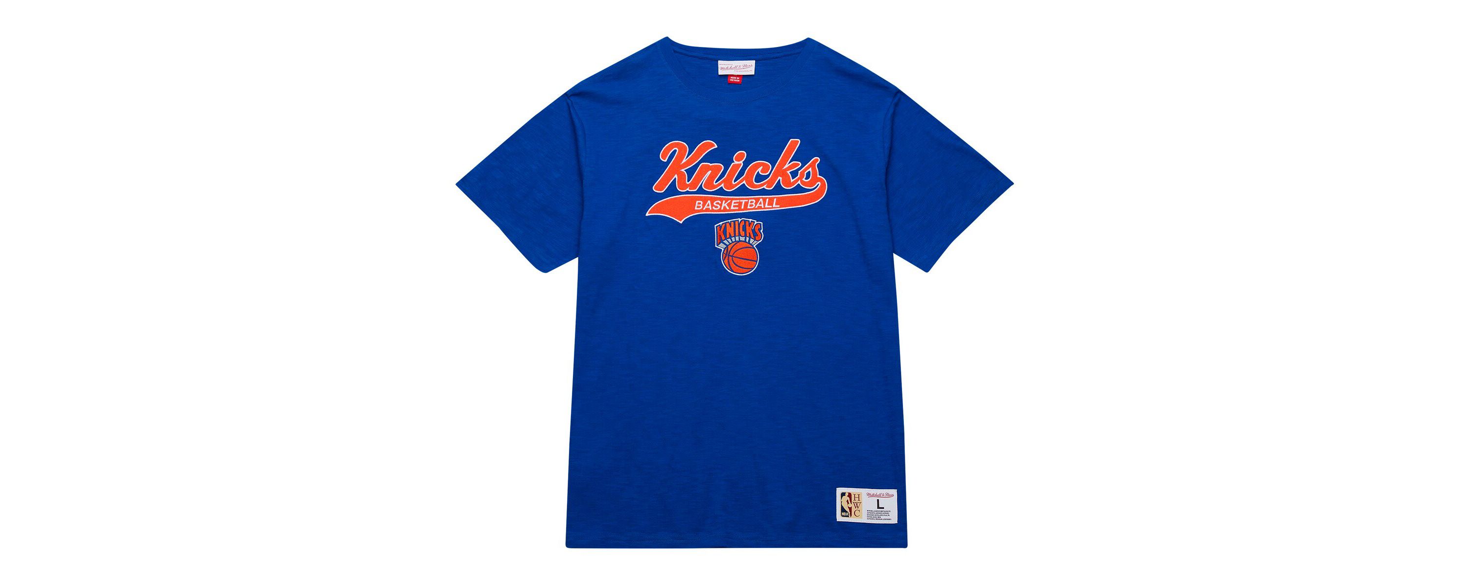 NBA New York Knicks Hardwood Classics Felt Applique Slub T-Shirt