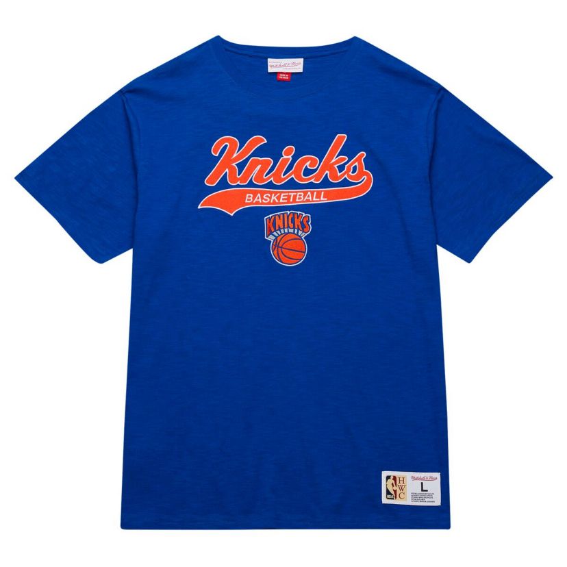 NBA New York Knicks Hardwood Classics Felt Applique Slub T-Shirt
