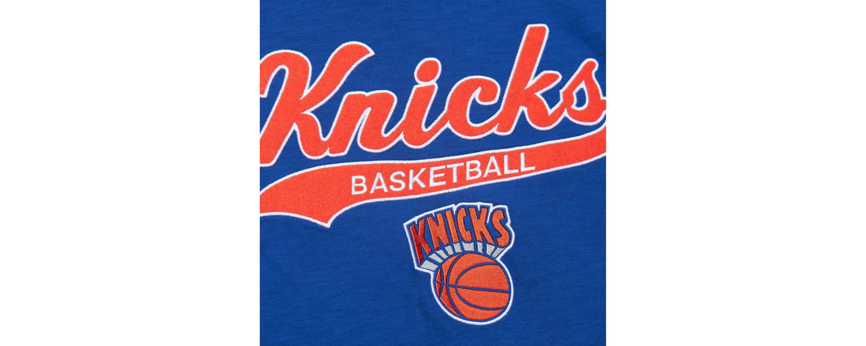 NBA New York Knicks Hardwood Classics Felt Applique Slub T-Shirt