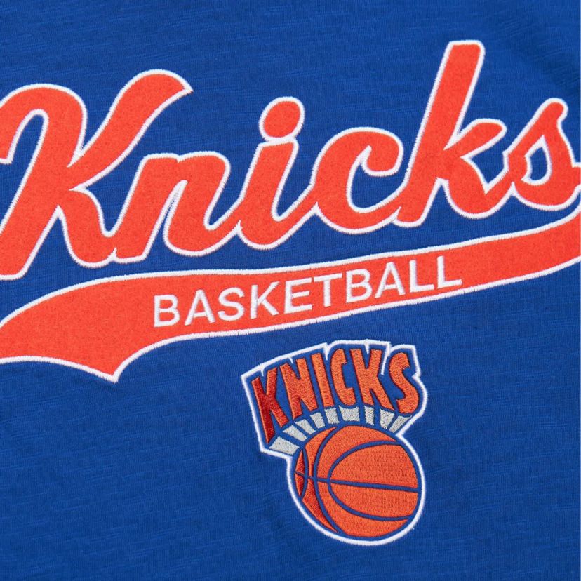 NBA New York Knicks Hardwood Classics Felt Applique Slub T-Shirt