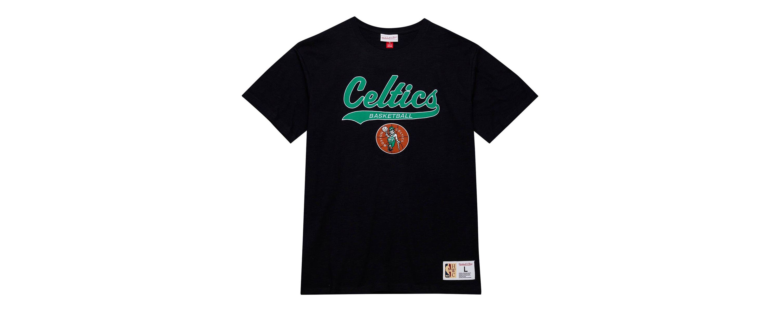 NBA Boston Celtics Hardwood Classics Felt Applique Slub T-Shirt