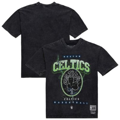 Mitchell & Ness NBA Unisex Boston Celtics Hardwood Classics Vintage Voltage Premium Heavyweight T-Shirt, Black, Medium