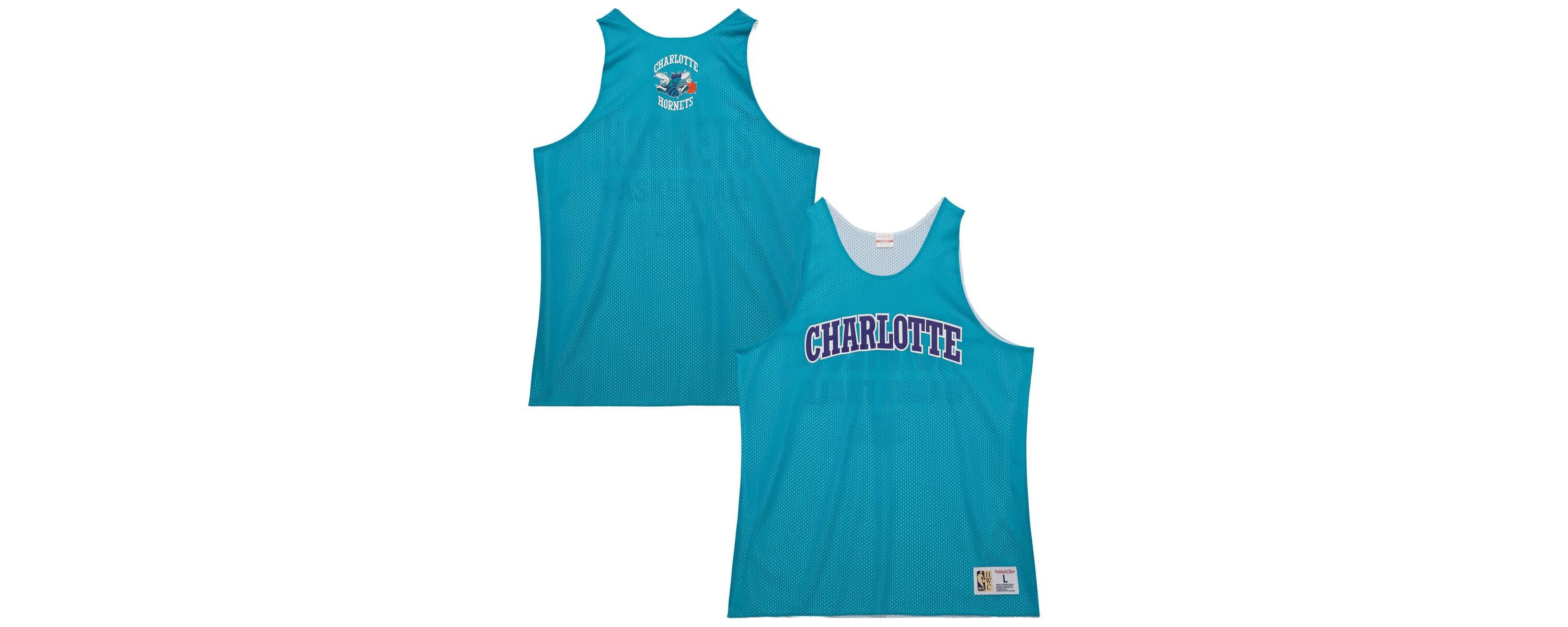 NBA Teal/White Charlotte Hornets Hardwood Classics Reversible Mesh Practice Jersey