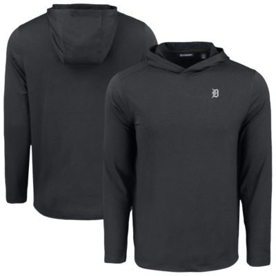 Cutter & Buck Men's MLB Detroit Tigers Coastline Epic Comfort Eco Recycled Long Sleeve Hoodie T-Shirt, Black, 3XL