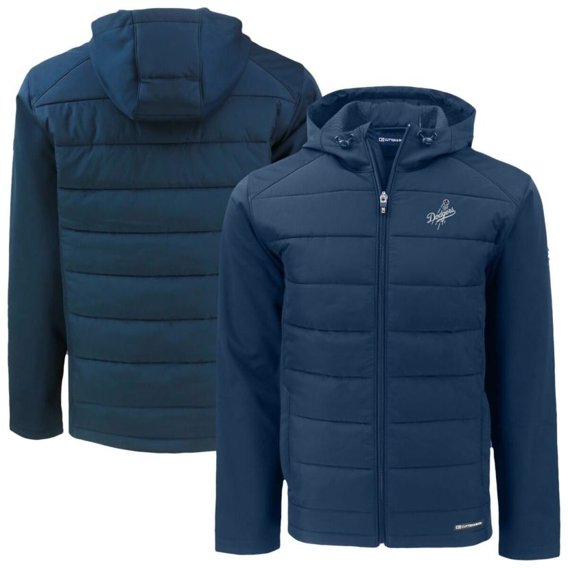 MLB Los Angeles Dodgers Evoke Hybrid Eco Softshell Recycled Full-Zip Hooded Jacket