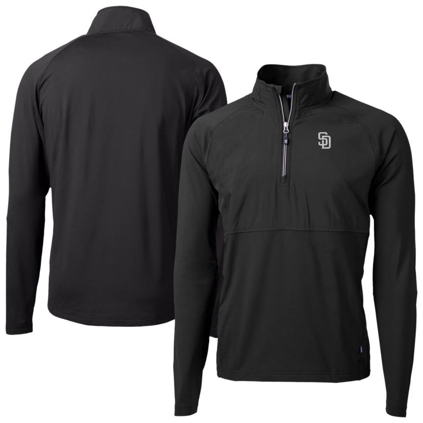 MLB San Diego Padres Adapt Eco Hybrid Raglan DryTec Quarter-Zip Jacket