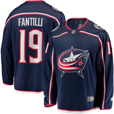 Men's NHL Fanatics Adam Fantilli Columbus Jackets Home Premier Breakaway Player Jersey, Navy Blue, 4XL