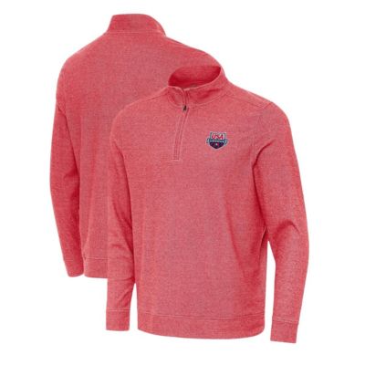 Antigua Men's Olympics USA Swimming Subtle Quarter-Zip Pullover Top, Red, 3XL