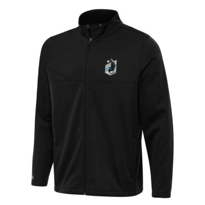 Antigua Men's MLS Minnesota United FC Links 2 Full-Zip Golf Jacket, Black, Large