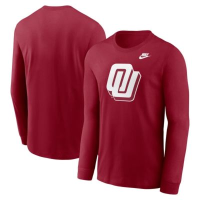 Men's NCAA Nike Oklahoma Sooners Alternate Logo Long Sleeve T-Shirt, Crimson, 2XL