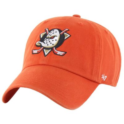 '47 Men's NHL Anaheim Ducks Core Logo Clean Up Adjustable Hat, Orange