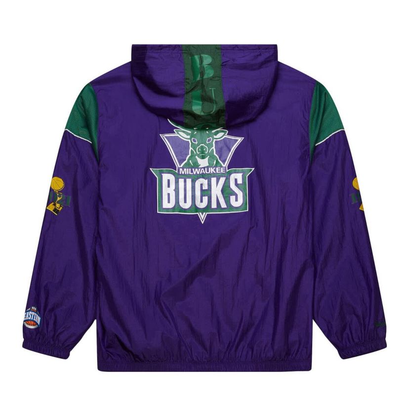 NBA Unisex Milwaukee Bucks Hardwood Classics Team OG 3.0 Anorak Half-Zip Windbreaker Jacket