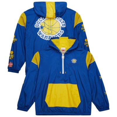 Mitchell & Ness NBA Unisex Golden State Warriors Hardwood Classics Team OG 3.0 Anorak Half-Zip Windbreaker Jacket, Large