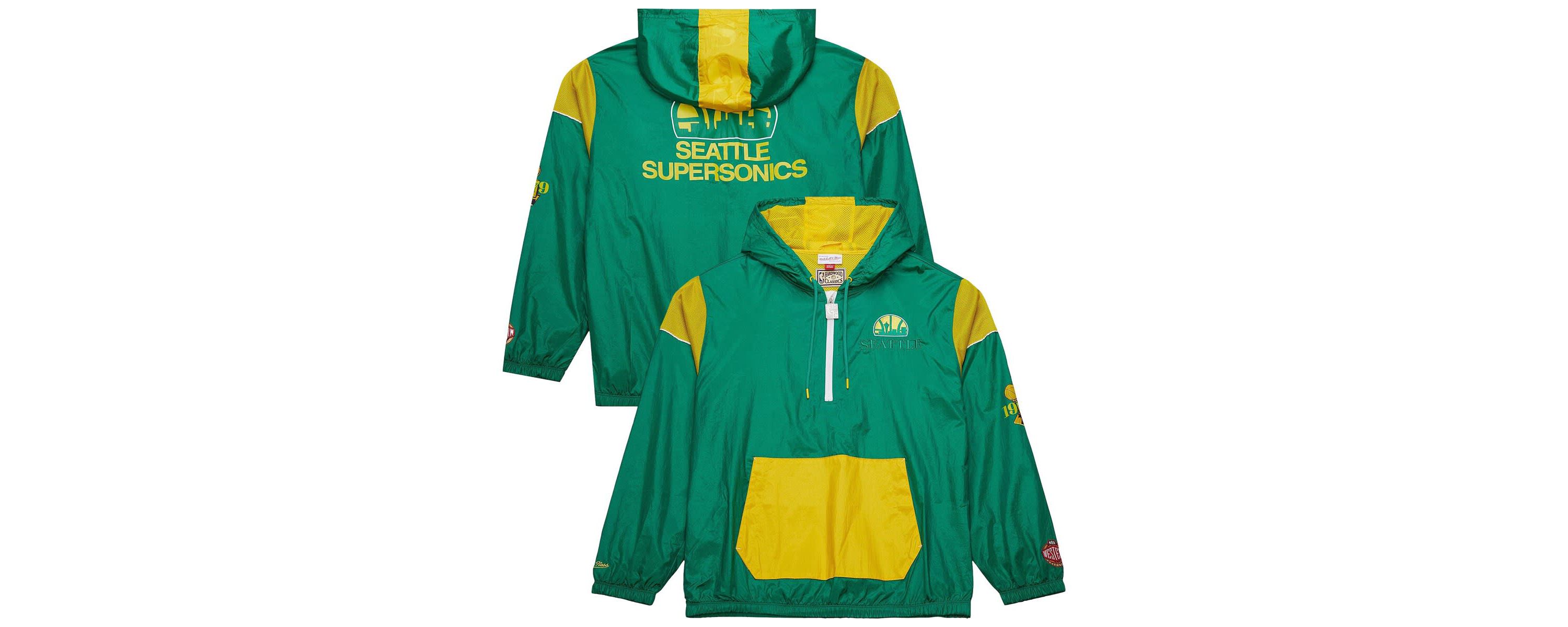 Hardwood Classic Teams Unisex Kelly Seattle SuperSonics Hardwood Classics Team OG 3.0 Anorak Half-Zip Windbreaker Jacket