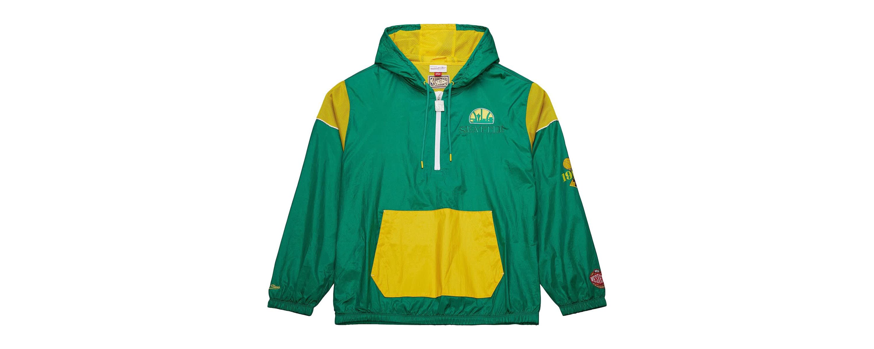 Hardwood Classic Teams Unisex Kelly Seattle SuperSonics Hardwood Classics Team OG 3.0 Anorak Half-Zip Windbreaker Jacket