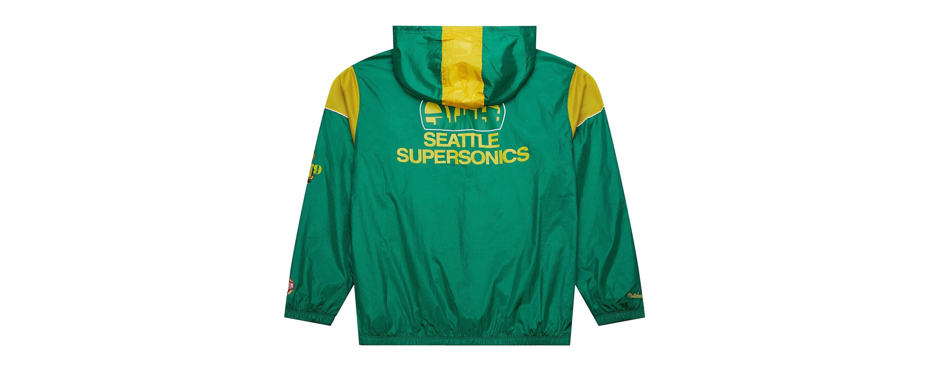 Hardwood Classic Teams Unisex Kelly Seattle SuperSonics Hardwood Classics Team OG 3.0 Anorak Half-Zip Windbreaker Jacket